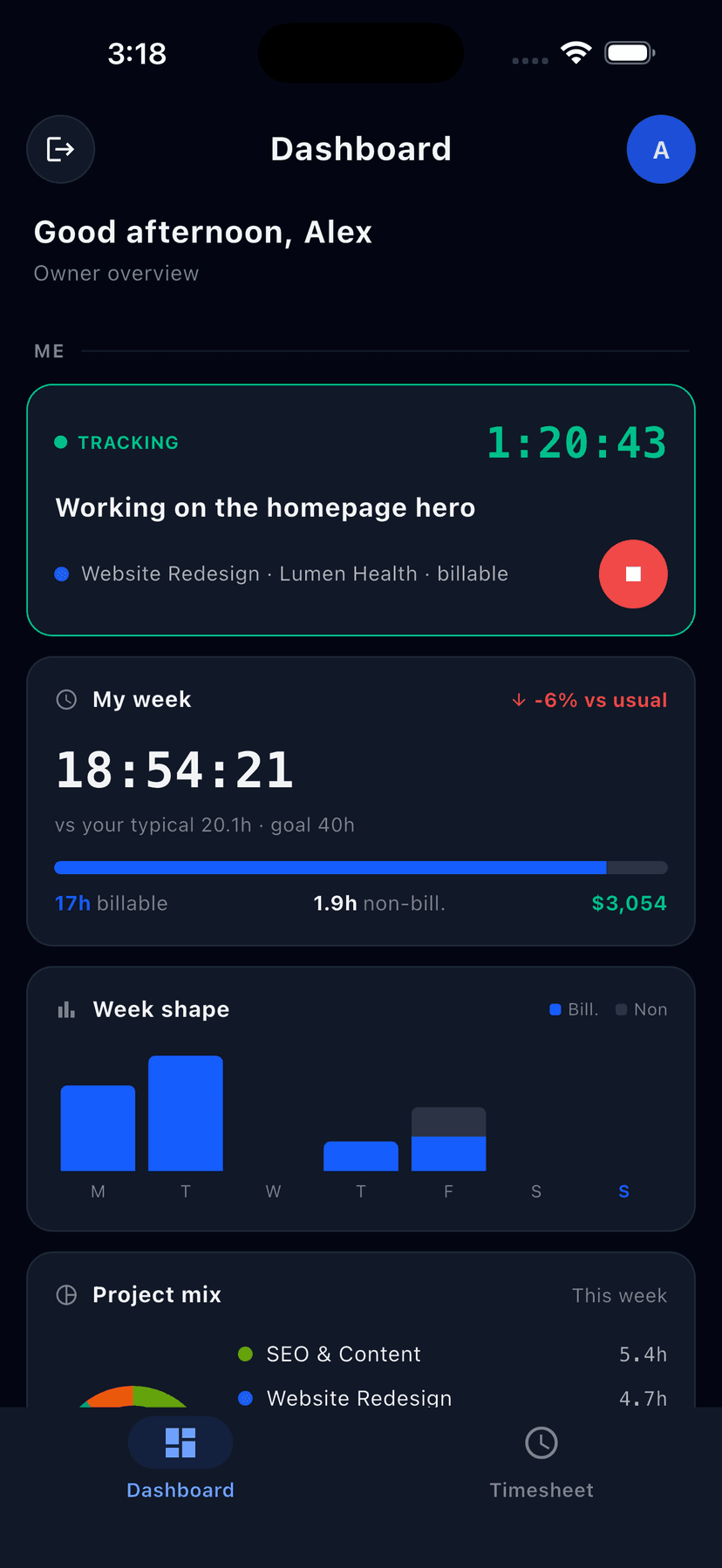 NovaClock on iOS